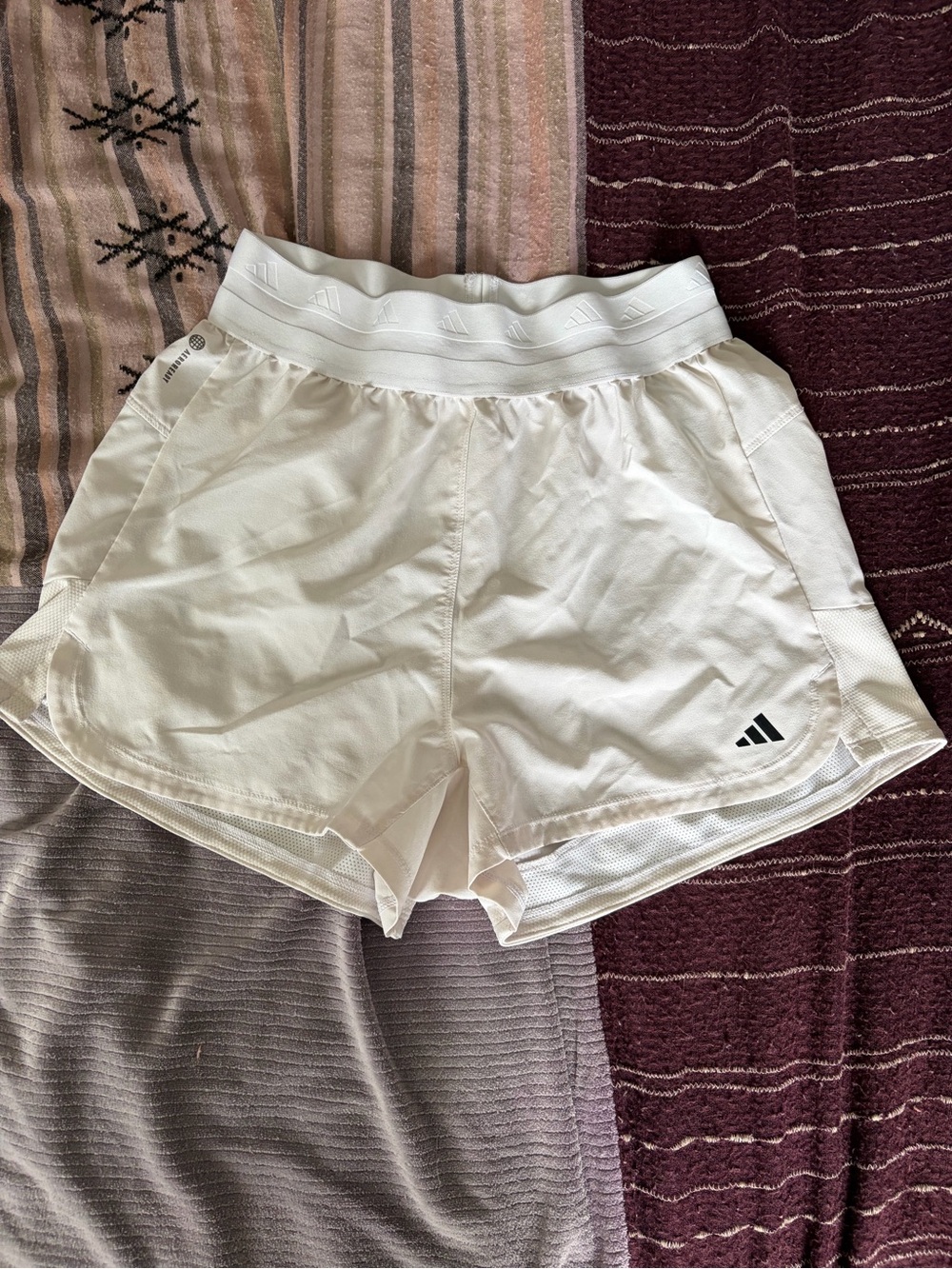 White Adidas sports shorts